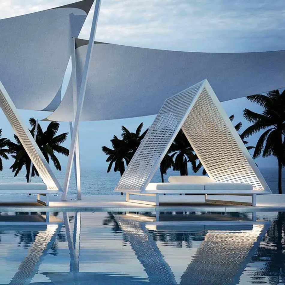 Luksus Have Daybed i aluminium og stof - Frame Vineyard af Vondom Viadurini