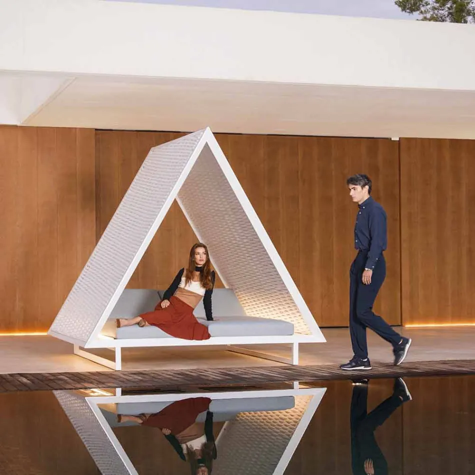 Luksus Have Daybed i aluminium og stof - Frame Vineyard af Vondom Viadurini
