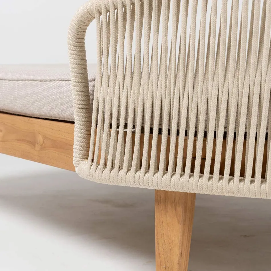 Teak, aluminium, reb og hyndehavedagseng - Jacub Viadurini