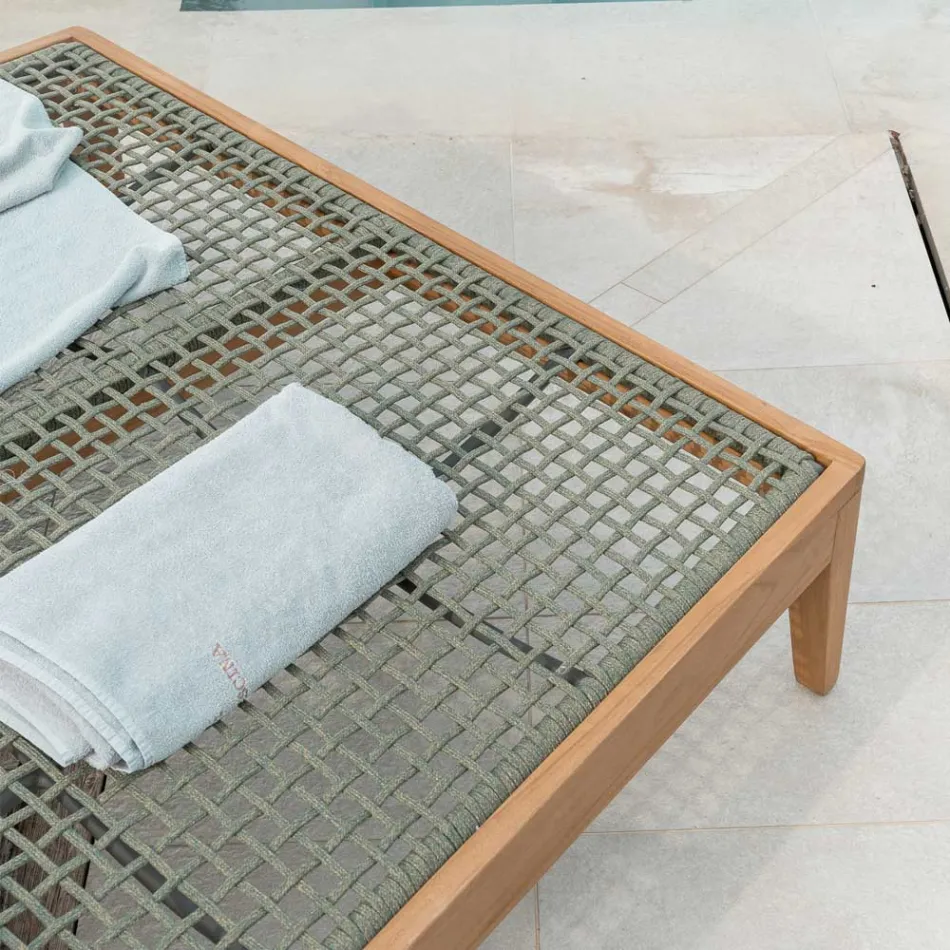 Teak, aluminium, reb og hyndehavedagseng - Jacub Viadurini