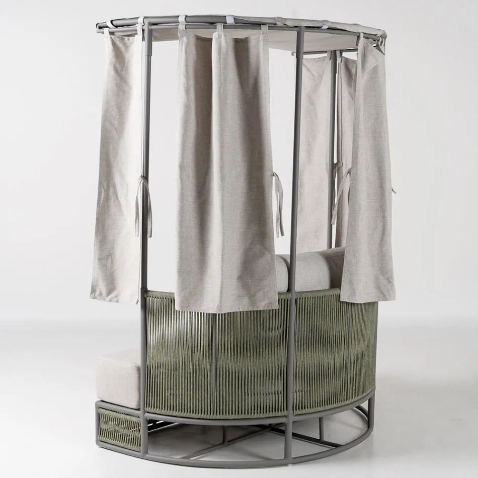 Teak, aluminium, ROPE+ Rope havedagseng med hynder - Arcangelo Viadurini