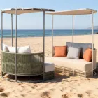 Teak, aluminium, ROPE+ Rope havedagseng med hynder - Arcangelo Viadurini
