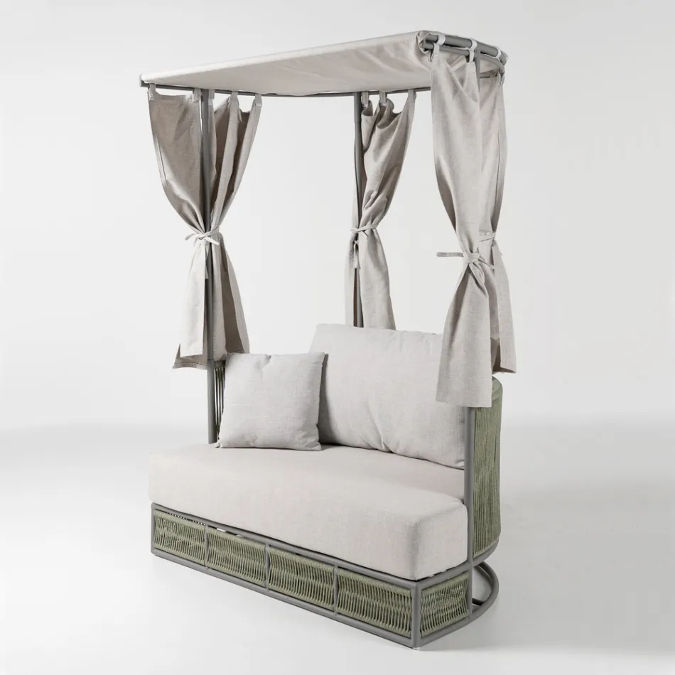 Teak, aluminium, ROPE+ Rope havedagseng med hynder - Arcangelo Viadurini