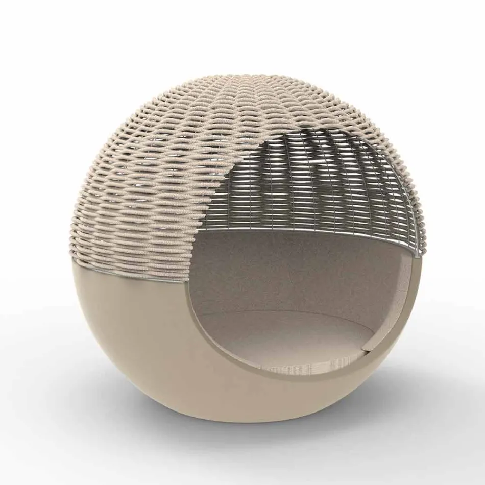 Luksus Have Daybed Round Design med flettet reb - Ulm Moon fra Vondom Viadurini