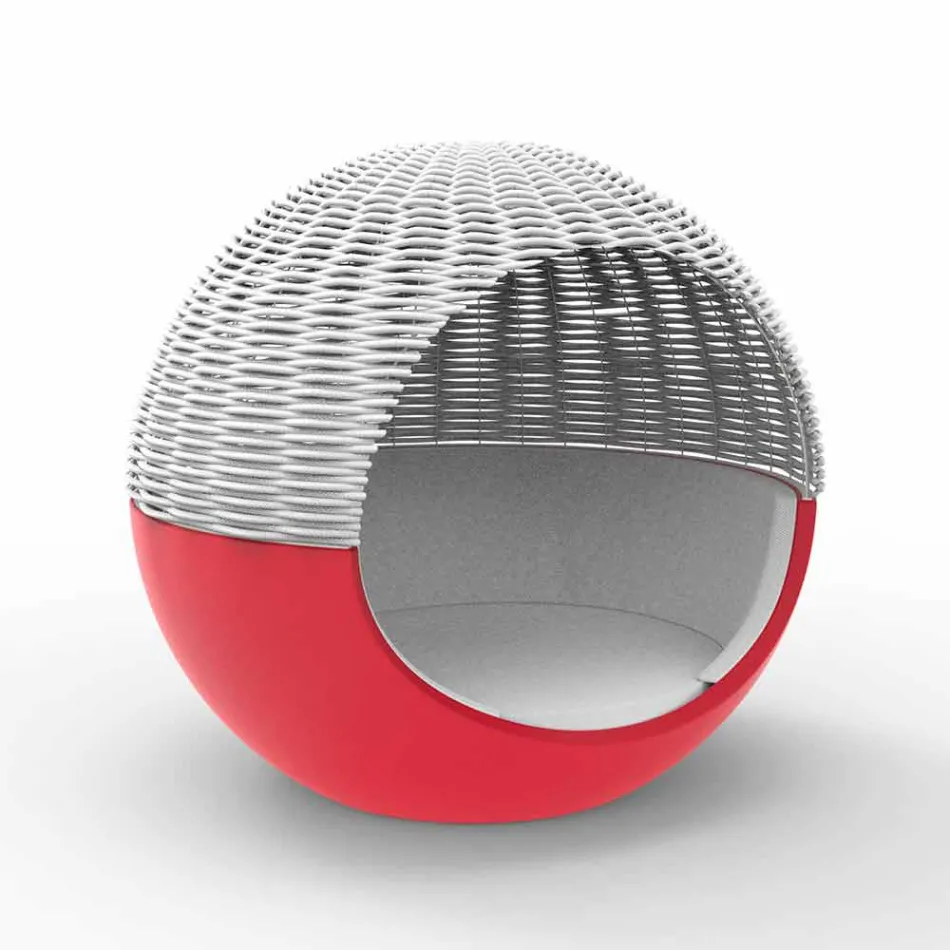 Luksus Have Daybed Round Design med flettet reb - Ulm Moon fra Vondom Viadurini
