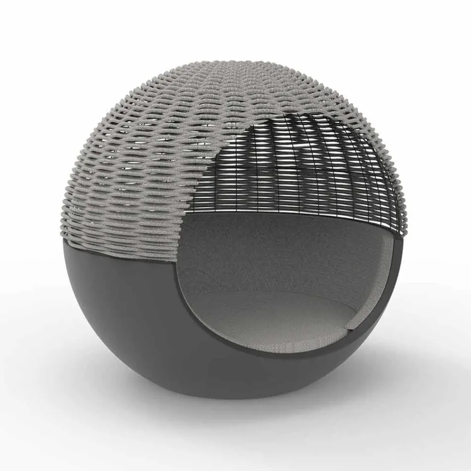 Luksus Have Daybed Round Design med flettet reb - Ulm Moon fra Vondom Viadurini