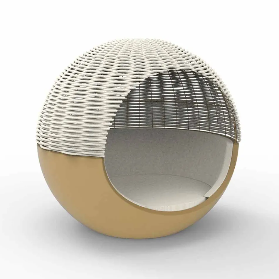 Luksus Have Daybed Round Design med flettet reb - Ulm Moon fra Vondom Viadurini