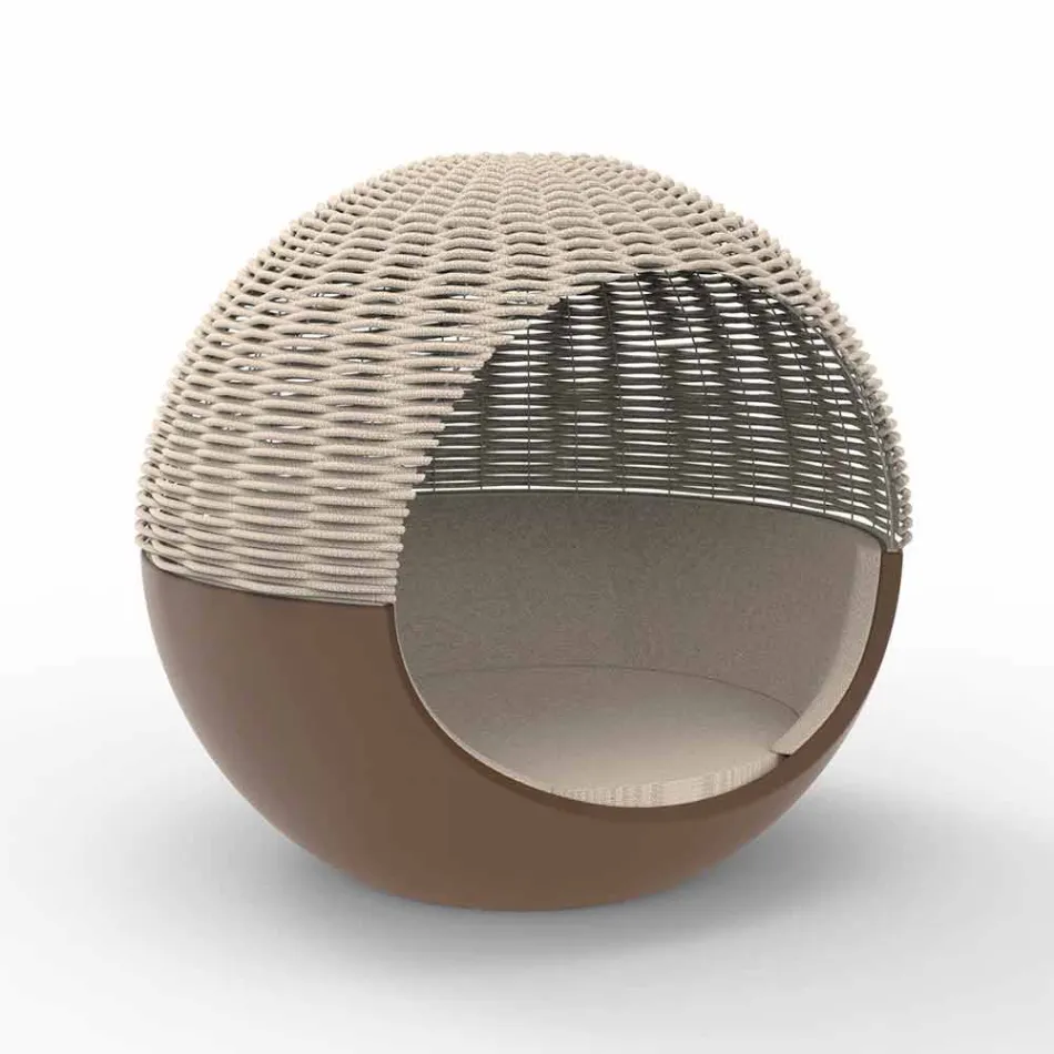 Luksus Have Daybed Round Design med flettet reb - Ulm Moon fra Vondom Viadurini