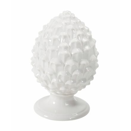 Pine Cone Design Support Dekoration i hvid eller turkis keramik - Jenga Viadurini