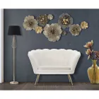 Moderne 2 -personers sofa i fløjl med gyldne jernfødder - Annina Viadurini