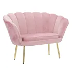 Moderne 2 -personers sofa i fløjl med gyldne jernfødder - Annina Viadurini