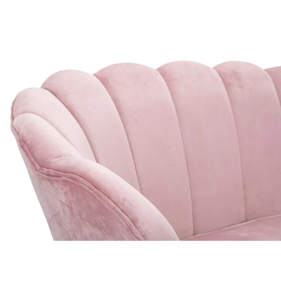 Moderne 2 -personers sofa i fløjl med gyldne jernfødder - Annina Viadurini