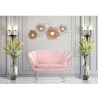 Moderne 2 -personers sofa i fløjl med gyldne jernfødder - Annina Viadurini