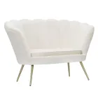 Moderne 2 -personers sofa i fløjl med gyldne jernfødder - Annina Viadurini