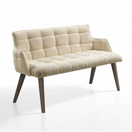 Moderne sofa med sæde overdækket i stof fremstillet i Italien - Clera Viadurini
