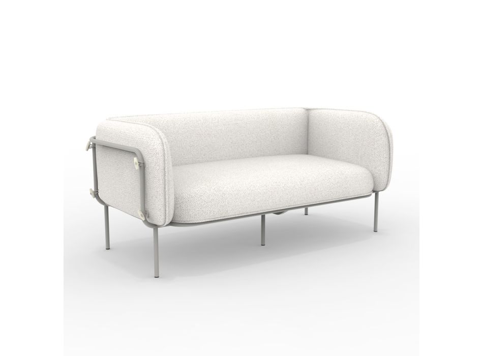 2 personers udendørs sofa med polstret sæde lavet i Italien - plantekasse Viadurini