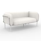 2 personers udendørs sofa med polstret sæde lavet i Italien - plantekasse Viadurini