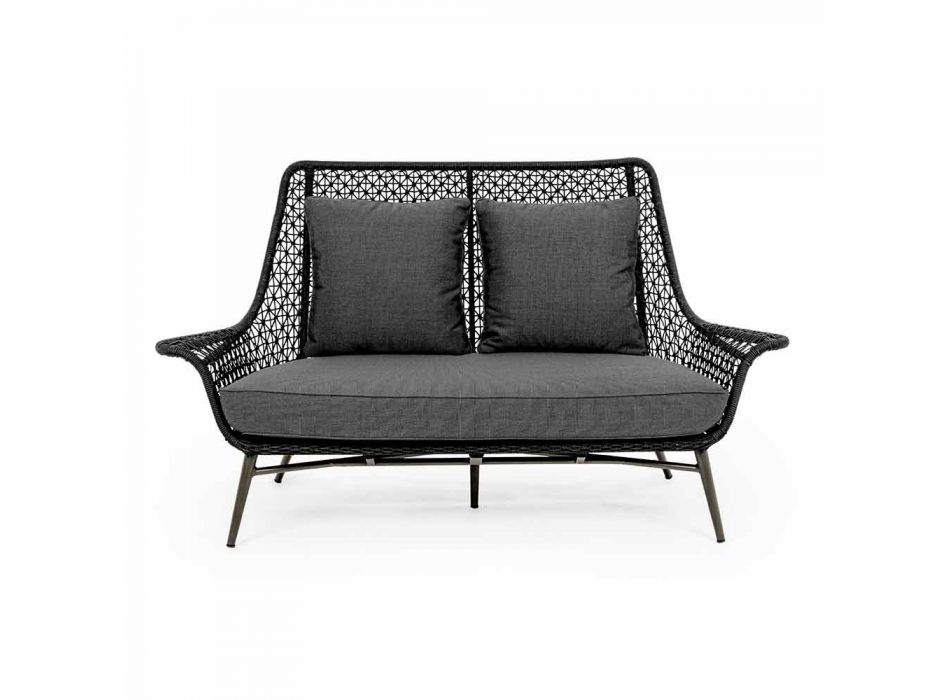2-personers udendørs design sofa i aluminium og homemotion stof - Nigerio Viadurini