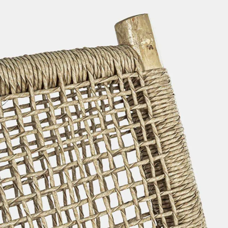 2-pers. Udendørssofa i teakgrene og syntetisk fiber - Tecno Viadurini