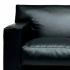 2 -personers lædersofa med valnøddetræsfødder fremstillet i Italien - Alessandria Viadurini