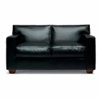 2 -personers lædersofa med valnøddetræsfødder fremstillet i Italien - Alessandria Viadurini