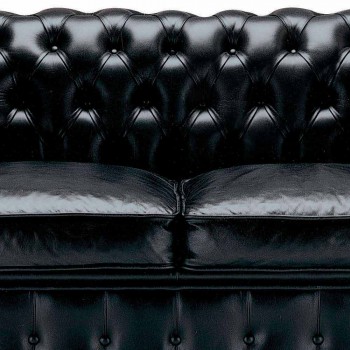 2 -personers sofa dækket i læder med træfødder fremstillet i Italien - Idra