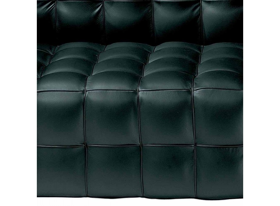 2 -personers sofa betrukket med quiltet effektlæder fremstillet i Italien - Vesuvio Viadurini