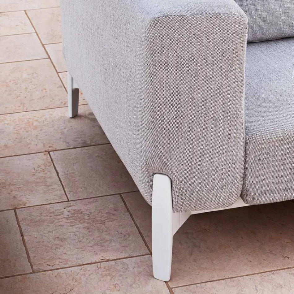 3-personers udendørs sofa i aluminium og højkvalitetsstof - Filomena Viadurini