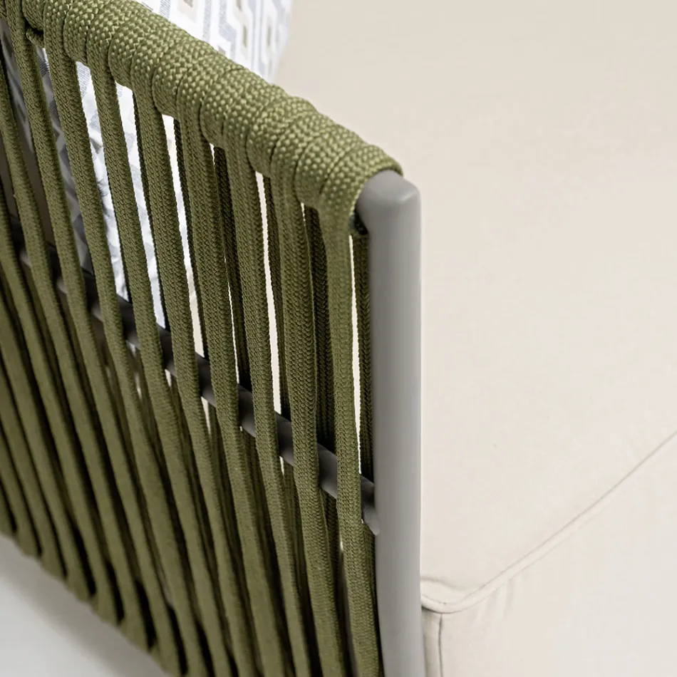 3-personers udendørs sofa i aluminium og vævning - Eugene Viadurini