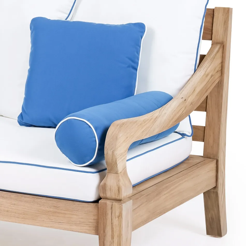 3-personers havesofa i børstet naturteak - Artes Viadurini