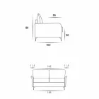 3-pers. Design sofa L.185cm stof / øko-læder fremstillet i Italien Erica Viadurini