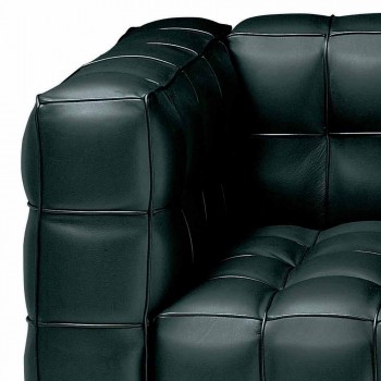 3 -personers sofa i kvalitet Made in Italy Quiltet effektlæder - Vesuvius
