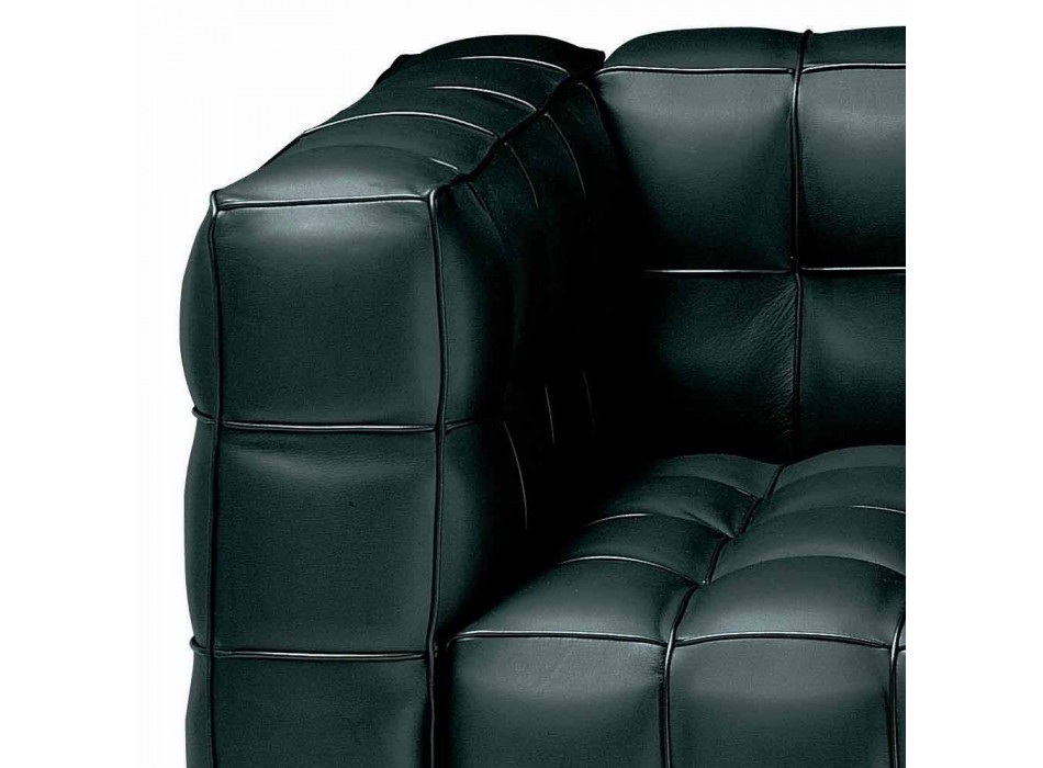 3 -personers sofa i kvalitet Made in Italy Quiltet effektlæder - Vesuvius Viadurini