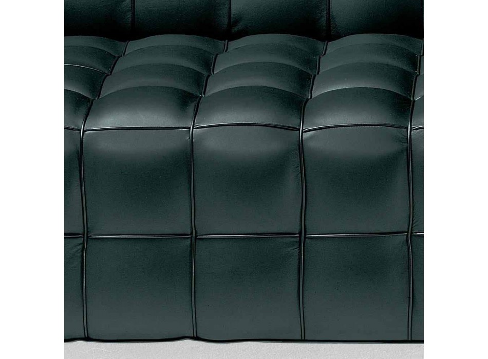 3 -personers sofa i kvalitet Made in Italy Quiltet effektlæder - Vesuvius Viadurini