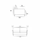 3-pers. Maxisofa L205 cm moderne design i øko-læder / Erica stof Viadurini