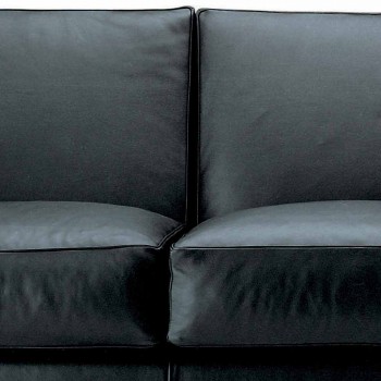 3 -personers sofa dækket i læder med valnøddefødder fremstillet i Italien - Alessandria