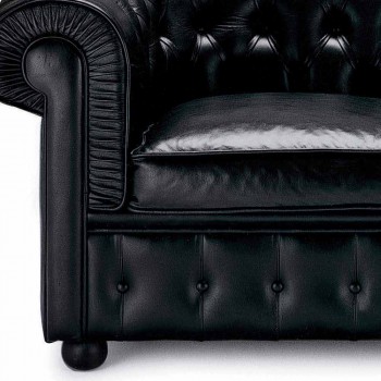 3 -personers sofa betrukket med læder med lakerede fødder fremstillet i Italien - Idra