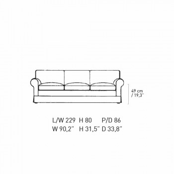 3 -personers sofa dækket i høj kvalitet fremstillet i Italien stof - Andromeda