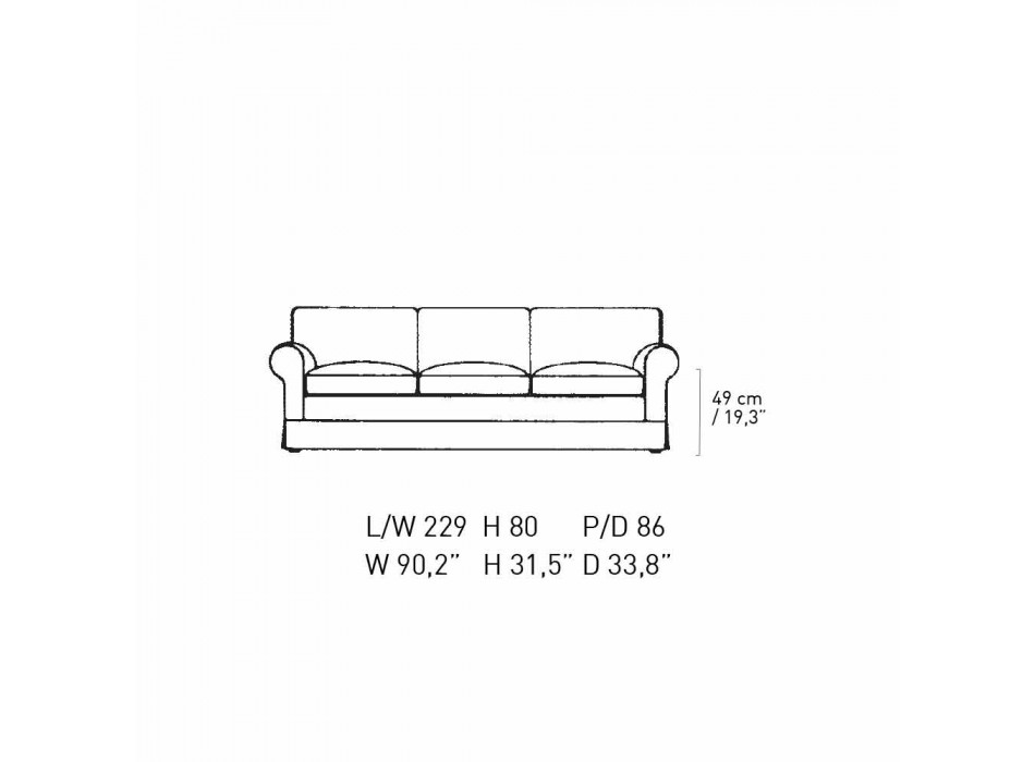 3 -personers sofa dækket i høj kvalitet fremstillet i Italien stof - Andromeda Viadurini