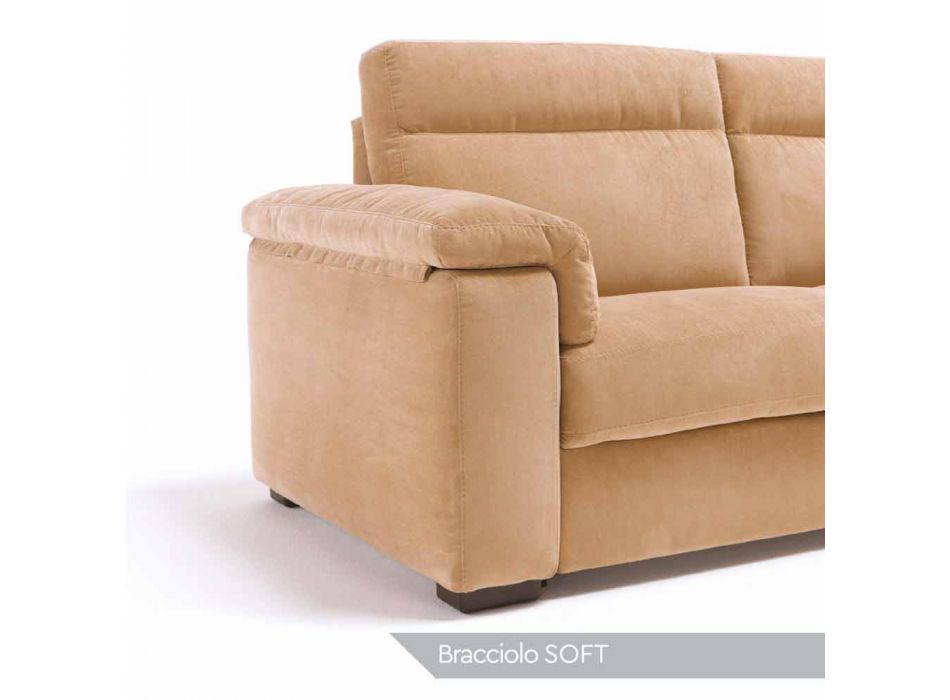 Design 2-pers. Sofa i stof eller øko-læder Lilia, fremstillet i Italien