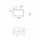 Design 2-pers. Sofa i stof eller øko-læder Lilia, fremstillet i Italien Viadurini