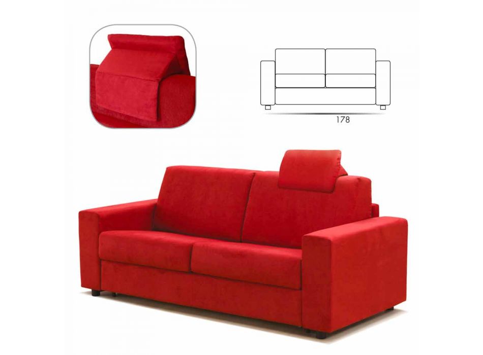 Moderne 2-personers maxi sofa i øko-læder / stof fremstillet i Italien Mora