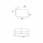 Moderne 2-personers maxi sofa i øko-læder / stof fremstillet i Italien Mora Viadurini