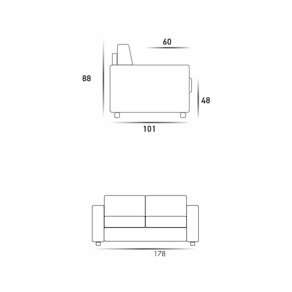 Moderne 2-personers maxi sofa i øko-læder / stof fremstillet i Italien Mora Viadurini