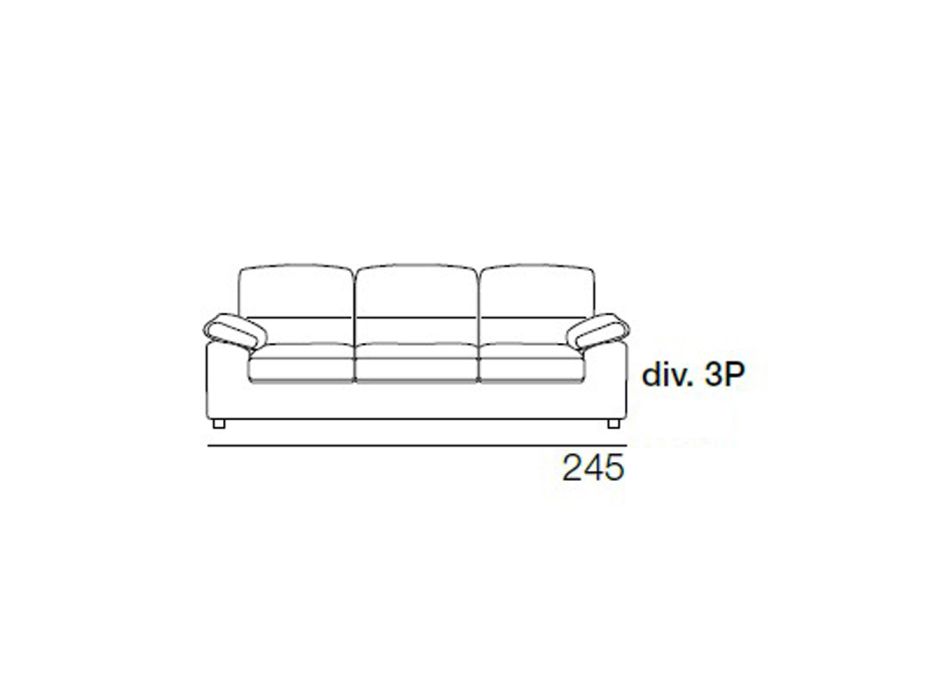 3-personers sofa med vendbar puf i Made in Italy-stof - Abudhabi