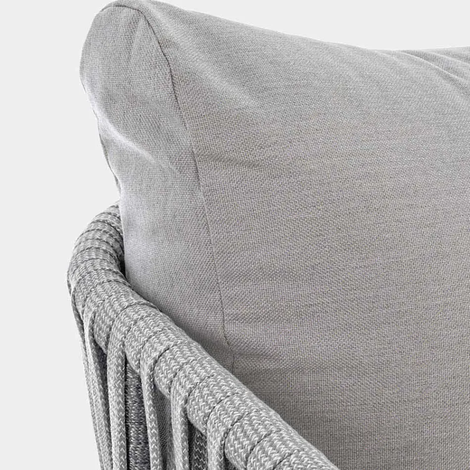 Homemotion - Rubio 3-personers design udesofa i hvid og grå Viadurini