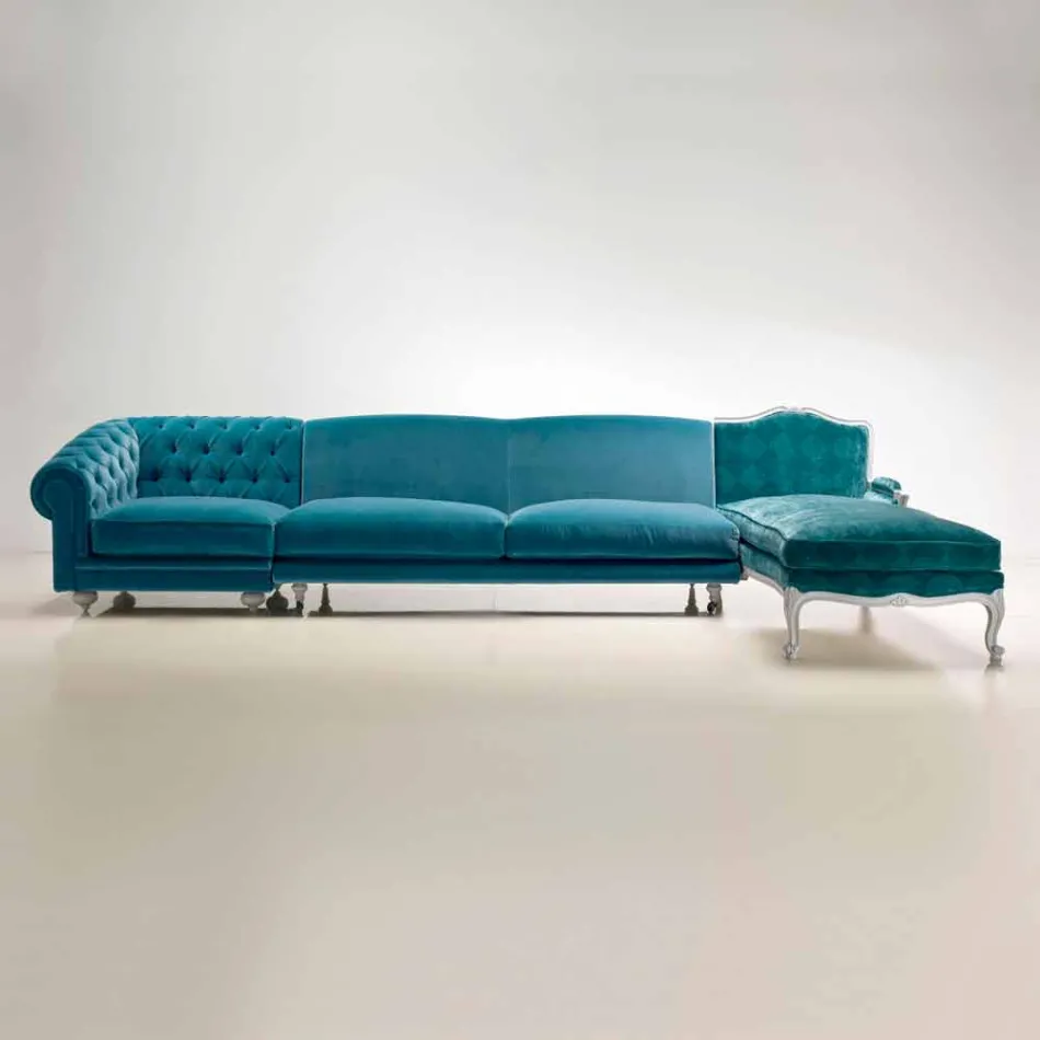 Hjørnesofa luksus klassisk design, fremstillet i Italien, Narciso Viadurini