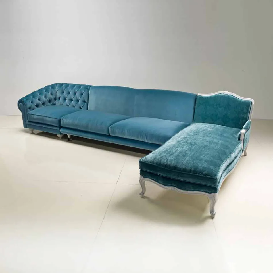 Hjørnesofa luksus klassisk design, fremstillet i Italien, Narciso Viadurini
