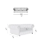 Klassisk sofa med løgfødder i bøgetræ lavet i Italien - Spassoso Viadurini