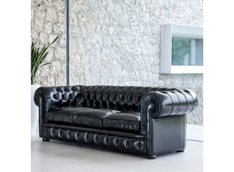 Klassisk sofa med løgfødder i bøgetræ lavet i Italien - Spassoso Viadurini